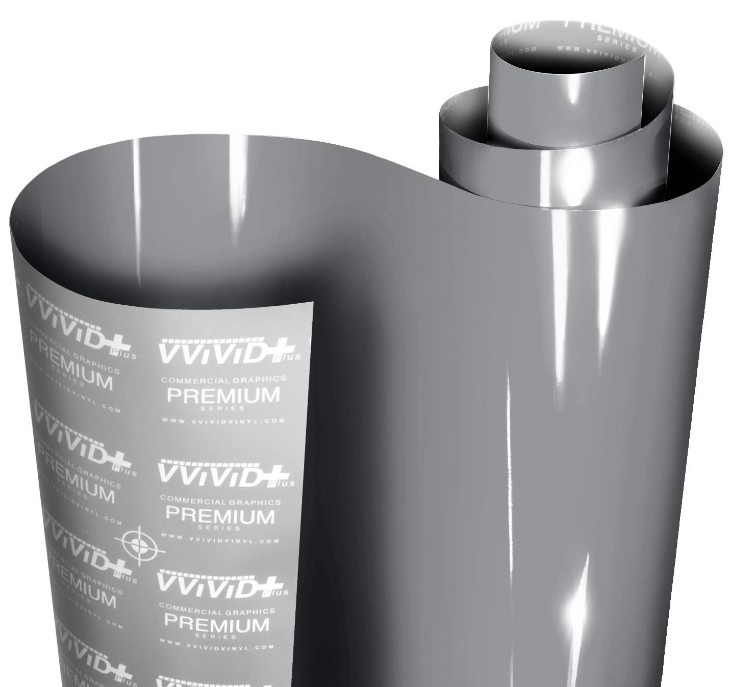 VViViD+ Ultra Gloss Nardo Dark Grey Vinyl Car Wrap Premium Paint Replacement Film Roll with Nano Air Release Technology, Stretchable Protective Cap Liner, Self Adhesive (50ft x 5ft)