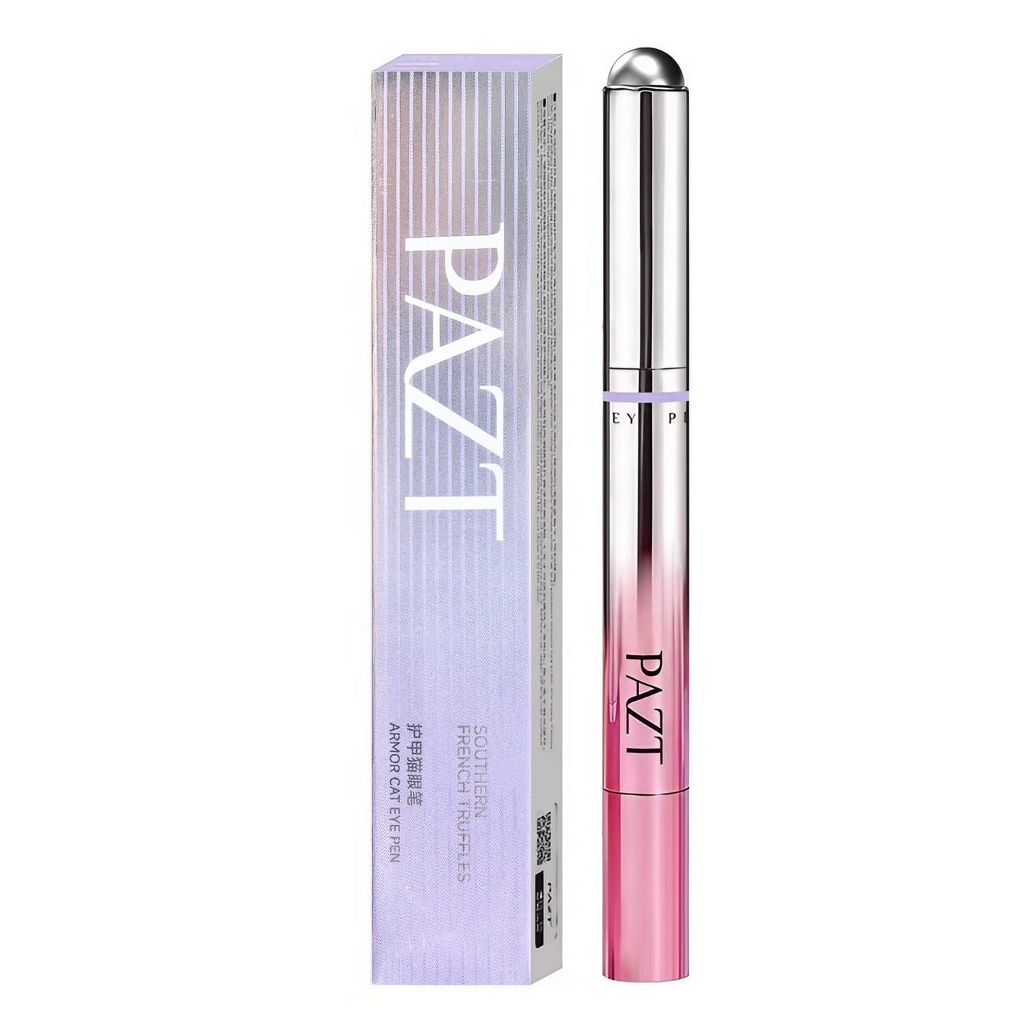 CHANLETREE 3 in 1 Multi-Use Cat Eye Nail Polish Pen with Built-in Cat Eye Magnet, LED UV Pen Light + Mini Sponge + Cleansing Pads, DIY at home Manicure Tool (White)