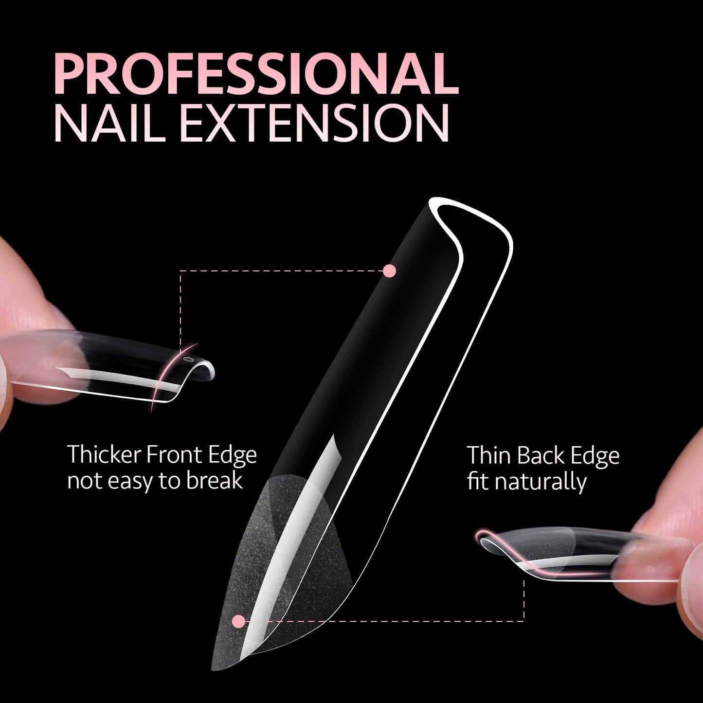 GAOY Medium Square Fake Gel Nail Tips, 12 Sizes False Full Cover Acrylic Press on Nails, 240Pcs Soft Half Matte Tips