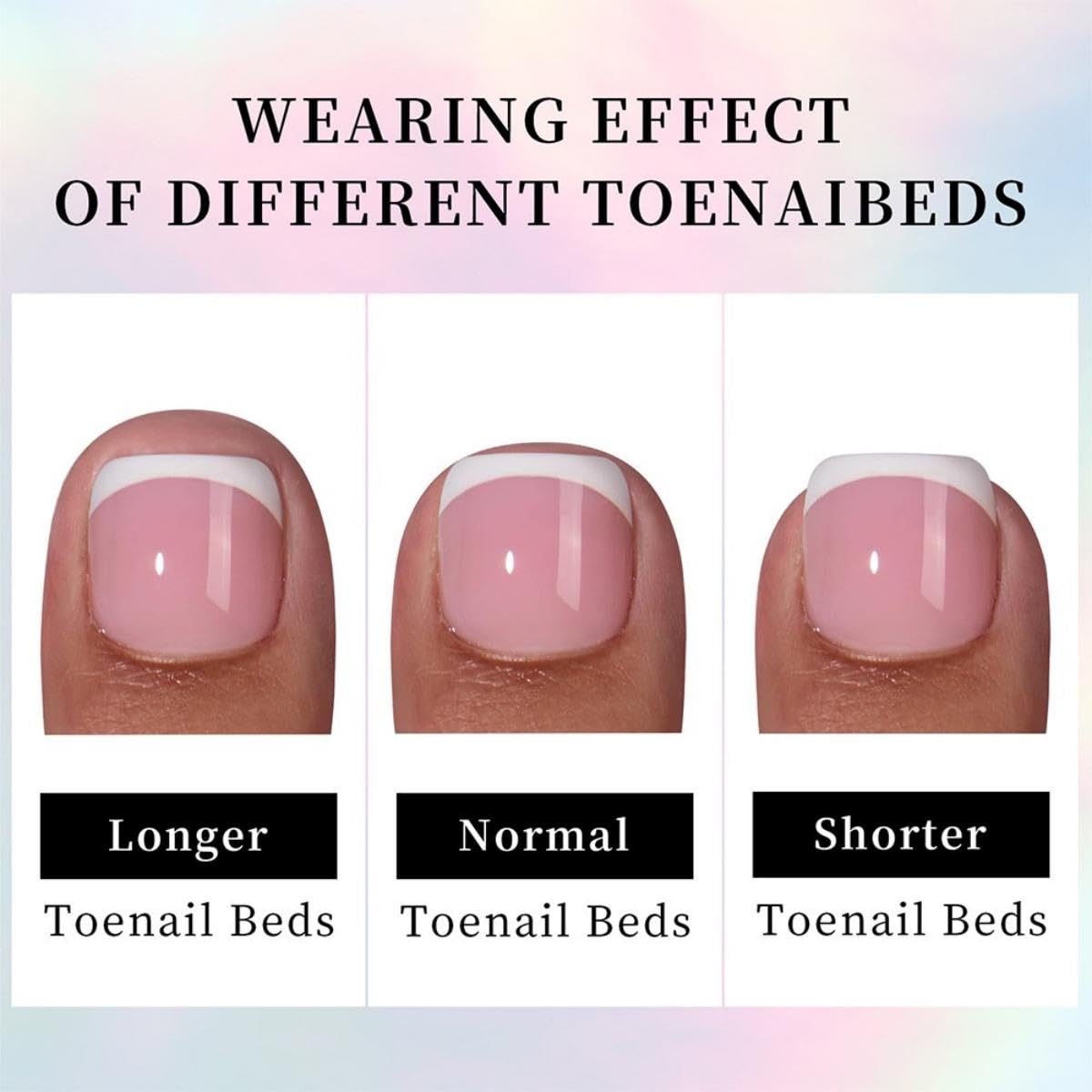 120Pcs Toe Nail Tips - Short White French Tip Toenail Press Ons,Skin Soft Gel Toe Nail Tips, Soak Off Press On Toenails Square Fake Toes for Women Girls Manicure No Glue Stickers 03…