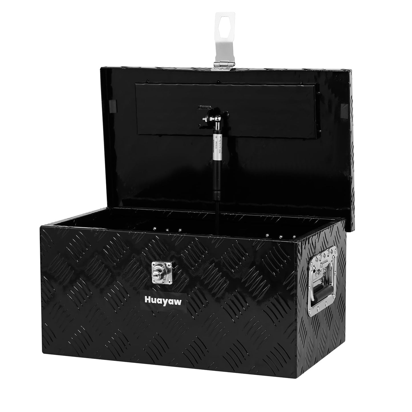 Aluminum Truck Tool Box, Heavy Duty Waterproof Truck Storage Organizer, Pickup Truck Bed RV Trailer with Side Handle, Lock and Keys (Black, 20-INCH)