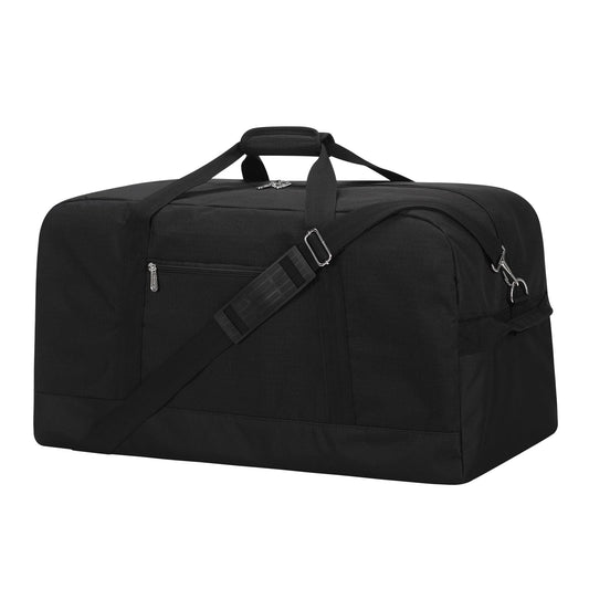 YoKelly 55L Large Duffle Bag for Men Travel - 25 inch Weekender Duffel Bag with Hard Bottom - Black