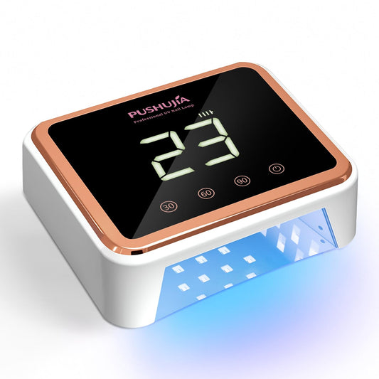 Professional Rechargeable UV LED Nail Lamp,Cordless UV Nail Dryer for Gel Polish with 3 Timer Settings (30/60/90s), Smart Infrared Sensor & LCD Display, 30 UV/LED Beads