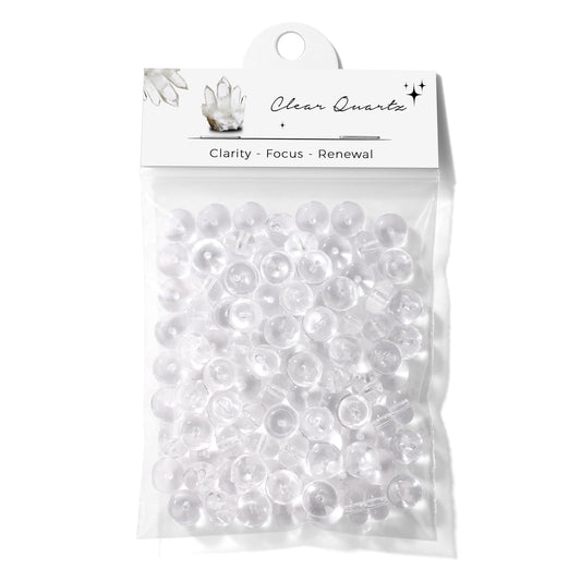 Raicegs 100pcs 5×8mm Rondelle Clear Quartz Beads Natural Gemstone Beads Abacus Disk Stone Loose Beads for Jewelry Making DIY Bracelets Necklace