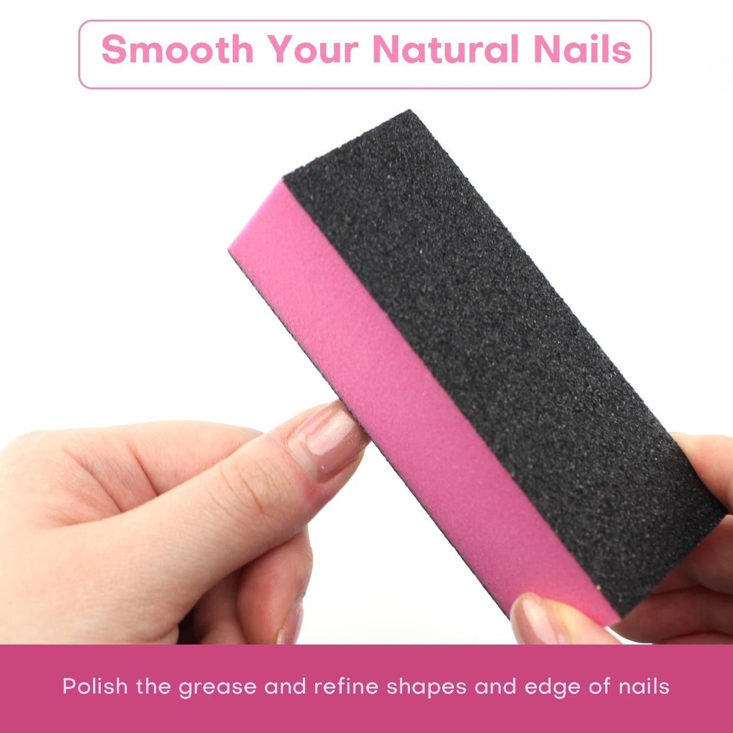 Gel Polish Remover Refill Kits for Nails, Holiday Gifts for Women Girls 4-in-1 Green Nail Polish Remover Set with Soak Off Caps Nail Buffer Block | Nail File | Cuticle Pusher for Poly Gel Acrylic Nail
