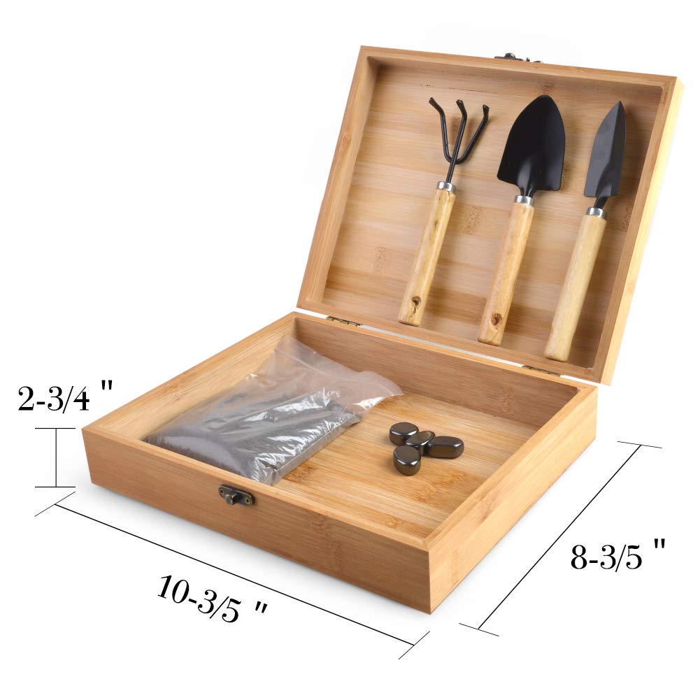 SPACECARE Magnetic Zen Sand Garden with 1.5 Lbs Iron Fillings, 4 Magnets and 3 Tools, Wooden Box Toy for Science, Stress Relief, Creativity and Teen Education
