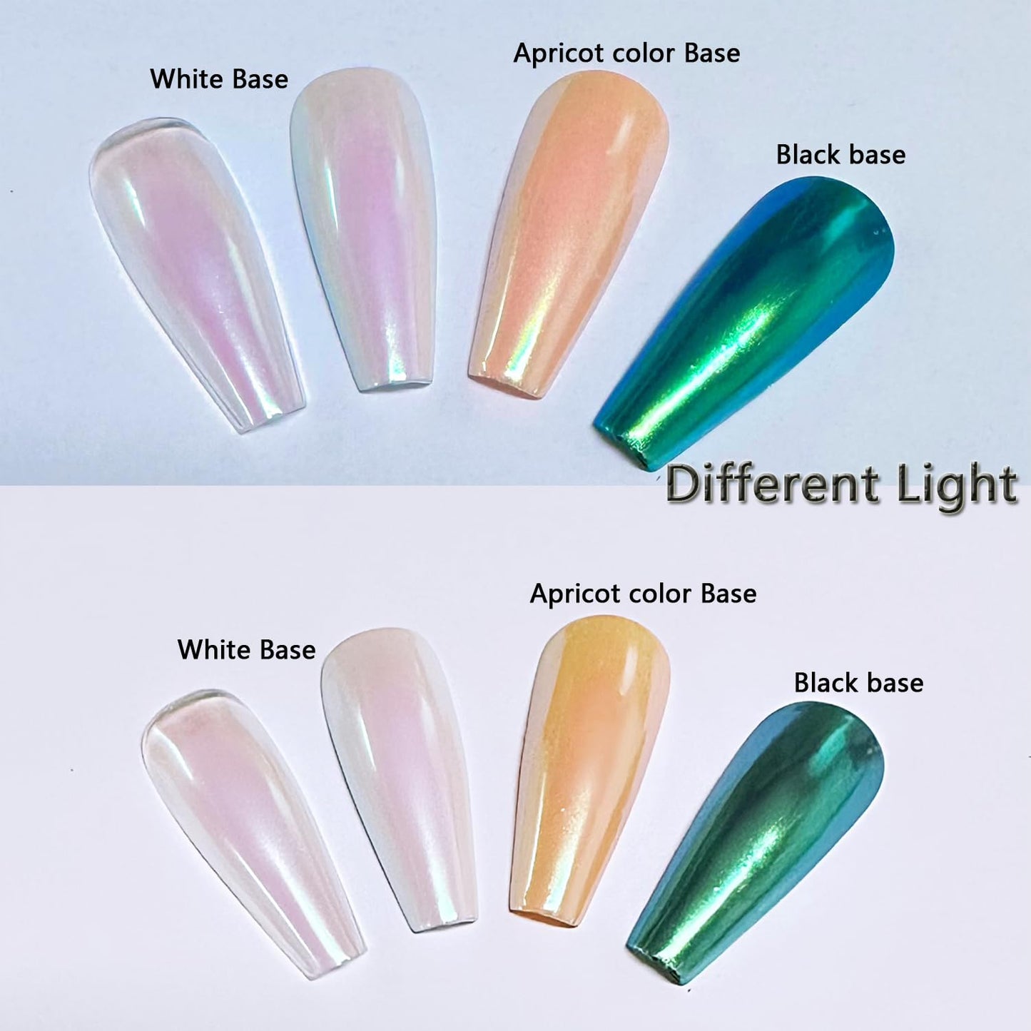 Holographic Nail Powder - White Pearl Chrome Dust, Fairy Dust Glitter, Pearl Pigment