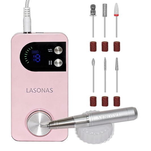 Electric Nail Drill Machine Professional, 40000 RPM Cordless Nail File Low Noise, Portable Rechargeable Nail Drill with Bits Kit for Acrylic Gel Nails Manicure & Removal