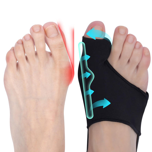 Samplaner 2Pcs Bunion Corrector for Women Big Toe, Bunion Corrector for Men Hallux Valgus Pain Relief, Big Toe Separator, Comfortable, Breathable & Non-Slip Hammer Toe Straightener, Day/Night Support