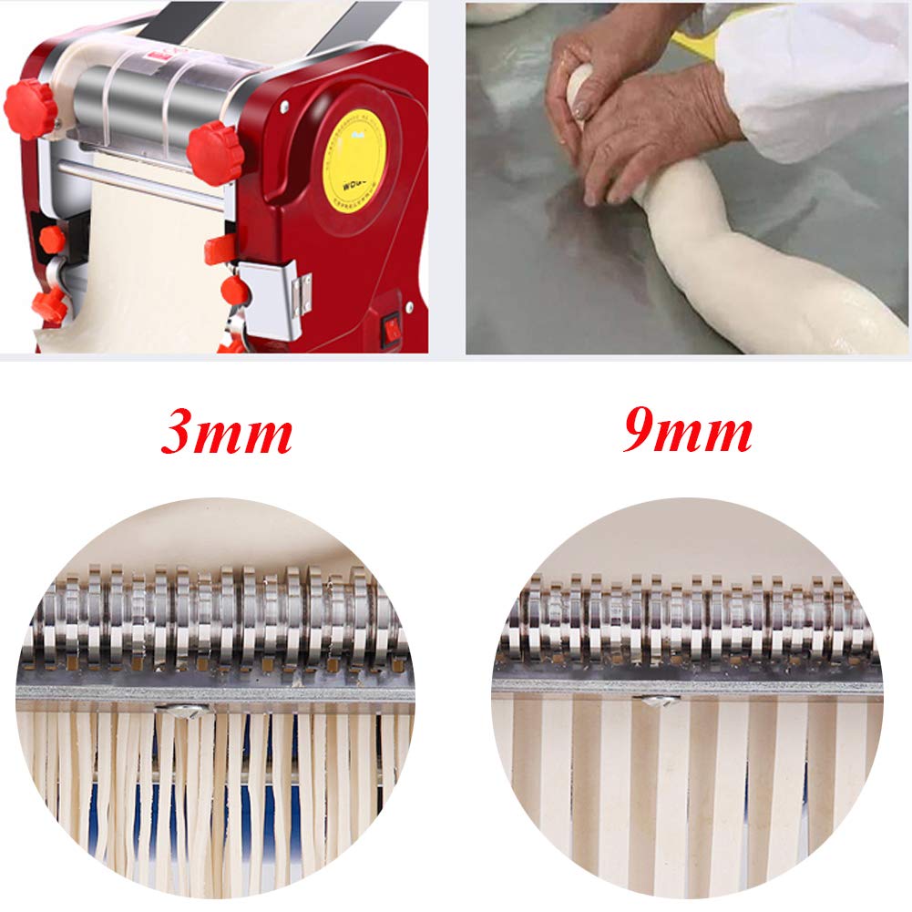 Commercial Electric Pasta Maker 3 IN1 Dough Spaghetti Roller Pressing Machine 3 mm / 9 mm Noodle Cutter for Restaurant Use