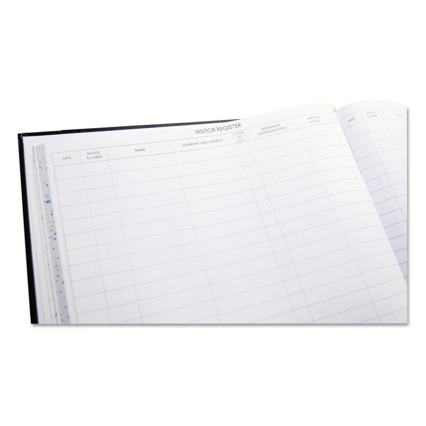 Wilson Jones S491 Detailed Visitor Register Book, Black Cover, 208 Ruled Pages, 9 1/2 x 12 1/4