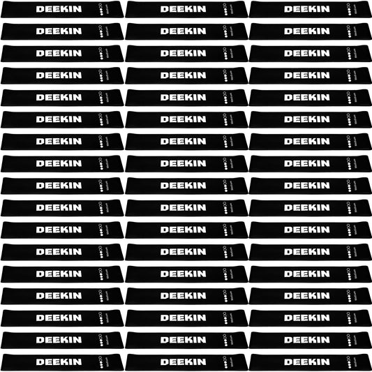 Deekin 50 Pcs Resistance Bands Resistance Loop Exercise Bands Exercise Equipment Elastic Ring for Women and Men Home Fitness, Gym, Yoga (40 Lbs,Black)