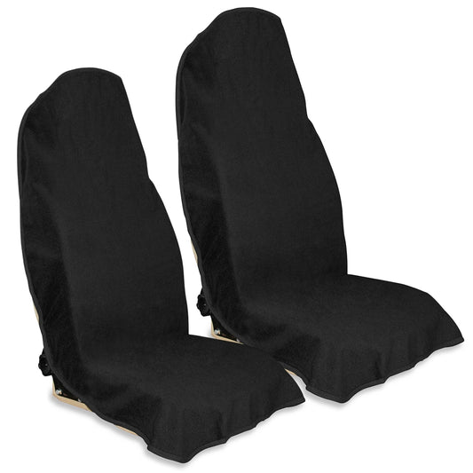 Hirritale Waterproof Car Seat Cover for Front Seats, Protector for Cars SUVs Trucks, Sweat Towel Seat Covers Bucket for Gym,Workout,Beach,Hiking,Running and Swimming (Black, 2PCS)