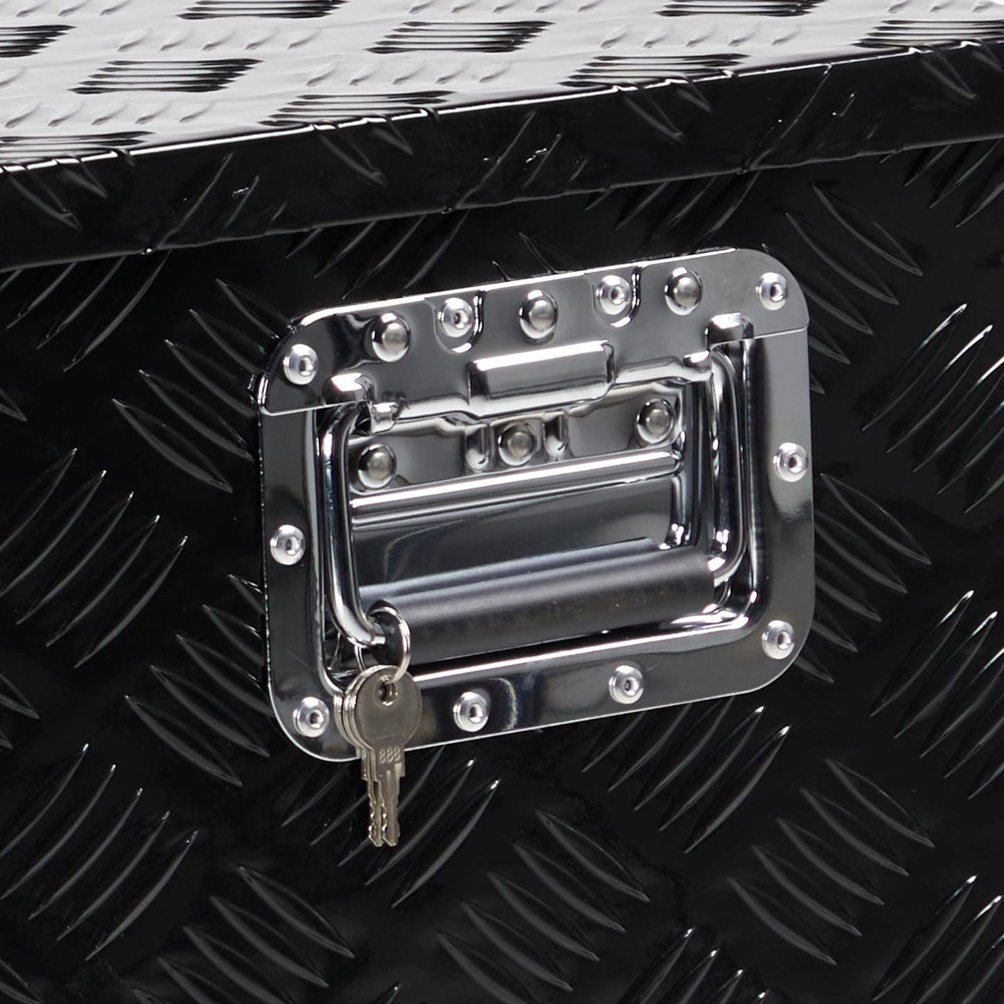 Parts-Diyer 49'' Truck Trailer Tool Box Utility Aluminum Truck Bed Storage Toolboxes Pickup Flatbed Underbody Organizer Lockable with Keys, Black