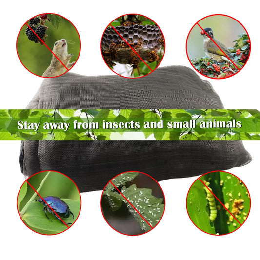 Fruit Tree Netting Covers with Zipper to Protect from Squirrels and Birds Large Netting for Fruit Trees Net Protection, Black, 10' x 10', 1 Pack