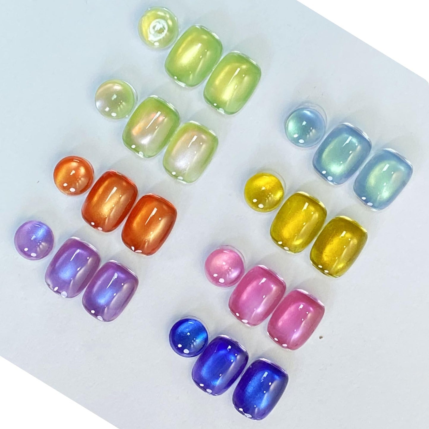 NAILGIL Cat Eye Gel Nail Polish Set, 8 Colors Fruit Catseye Magnetic Neon Gel Sweet Guava Greengage Plum Avocado Lemon Orange Pitaya Grape Blueberry Salon Summer Manicure DIY for Women