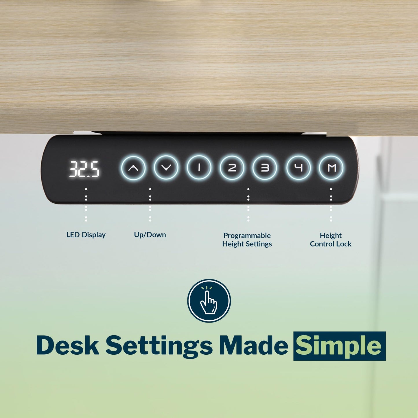 Vari Command Center Electric Standing Desk – 120° Curved Sit-Stand Gaming Desk Corner Workstation for Triple Monitors + Sloped Front Edge, 4 Height Settings, 200 lb Capacity (Light Wood/Black Legs)
