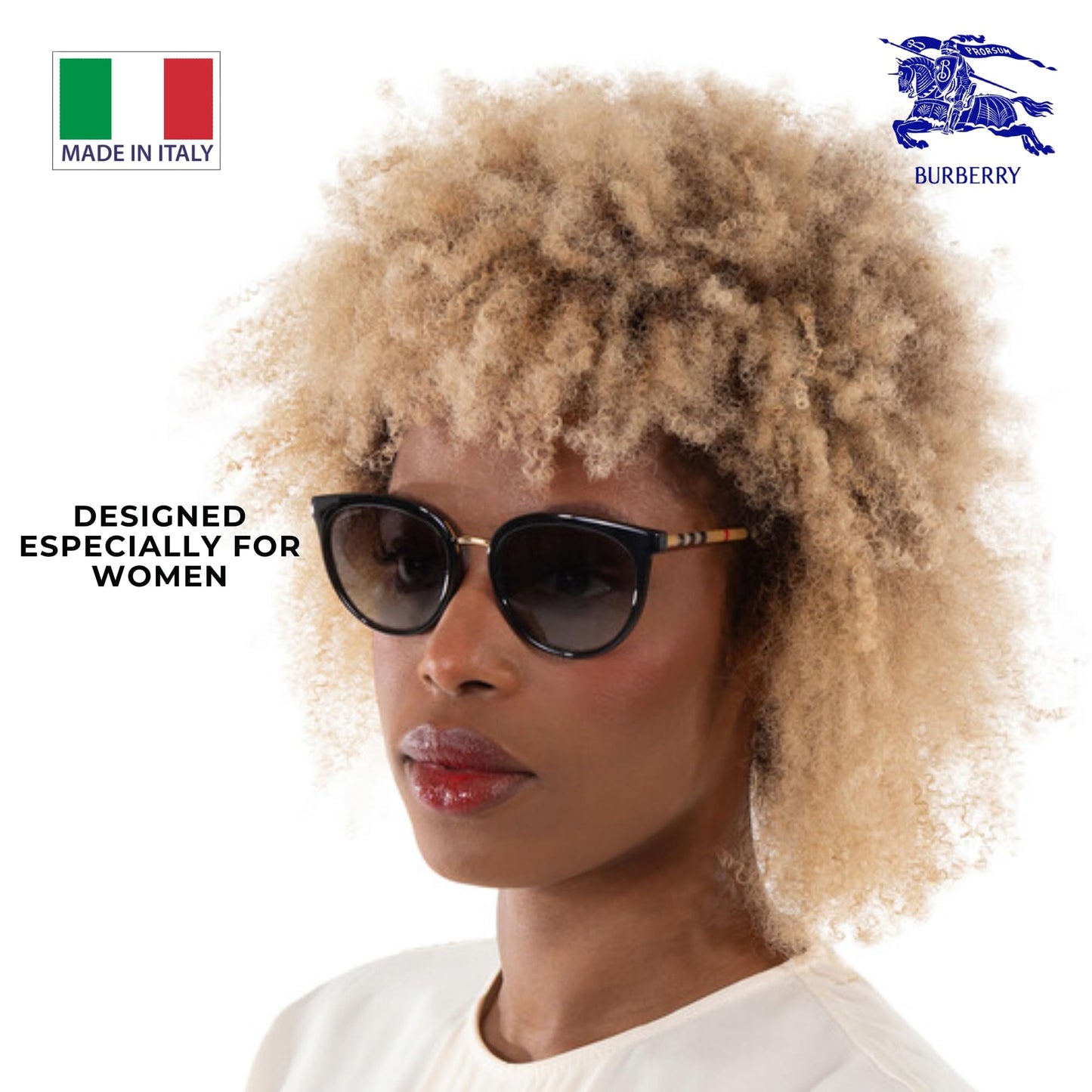 BURBERRY WILLOW BE4316 Phantos Shape Nylon Sunglasses with Luxury Eyewear Kit