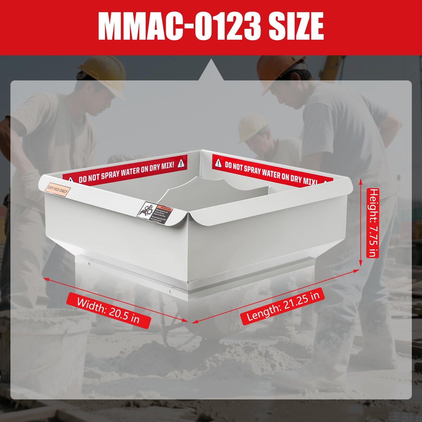 MMAC-0123 Hopper Extension, compatible with MUD MIXER MMXR-3221, Increases Your Mixer From 120 Pounds to 300 Pounds, Improving Your Work Efficiency