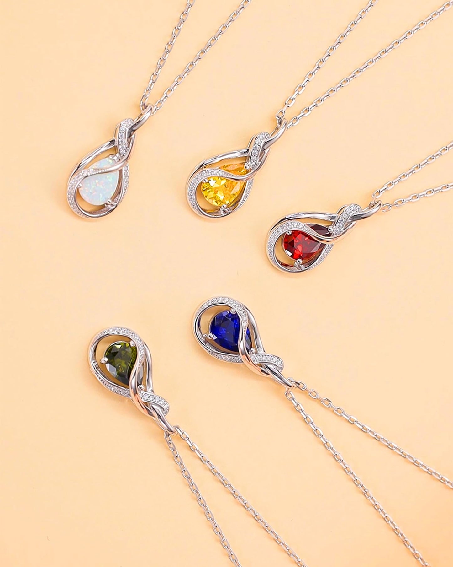 FANCIME Aquamarine Necklace March Birthstone Sterling Silver Infinity Knot Pendant Necklace Blue Gemstone Fine Jewelry Birthday Mothers Day Gifts for Women Mom