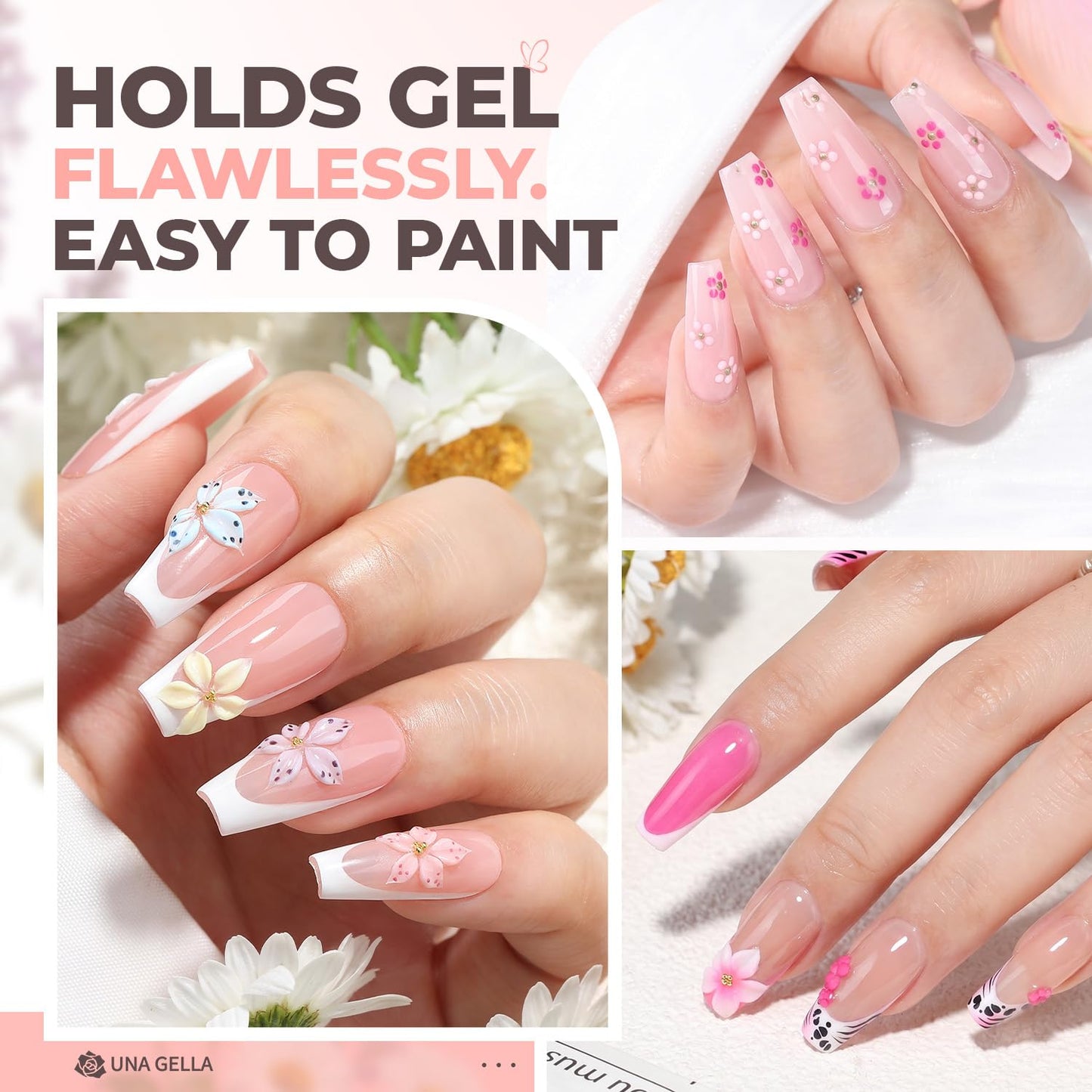 UNA GELLA Coffin Nails Tips 504pcs 12 Sizes, Soft Gel Nail Tips Acrylic Full Cover Pre-buffed Medium Coffin Press On Fake Nails For False Nails Extension Home DIY Salon Gifts for Women and Girls
