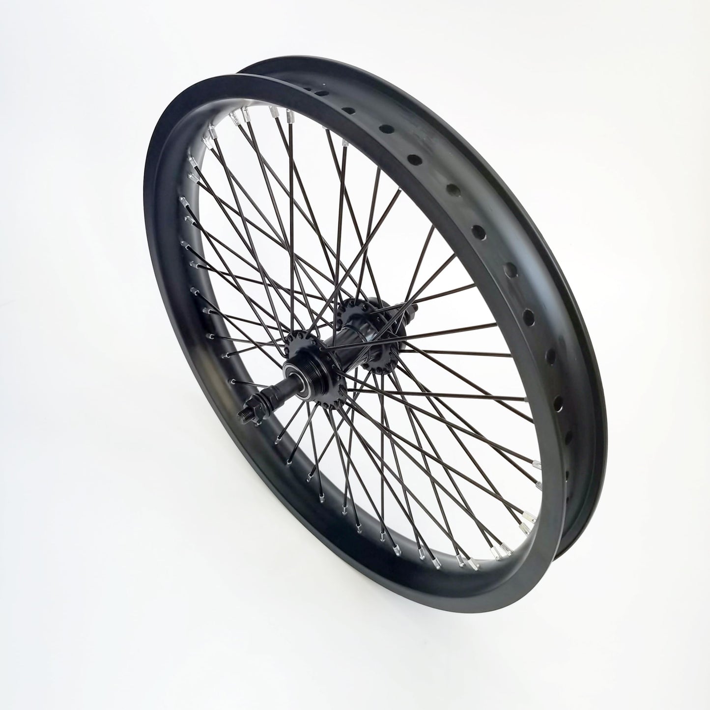 DONSP1986 20 inch x 1.85" Heavy Duty Bike Rim Wheels Set, 12 Gauge 48 Spokes Wheelset, Double Wall Aluminum Alloy 20" Bicycle Rims Set (Front & Rear) (Black) Disc Brake