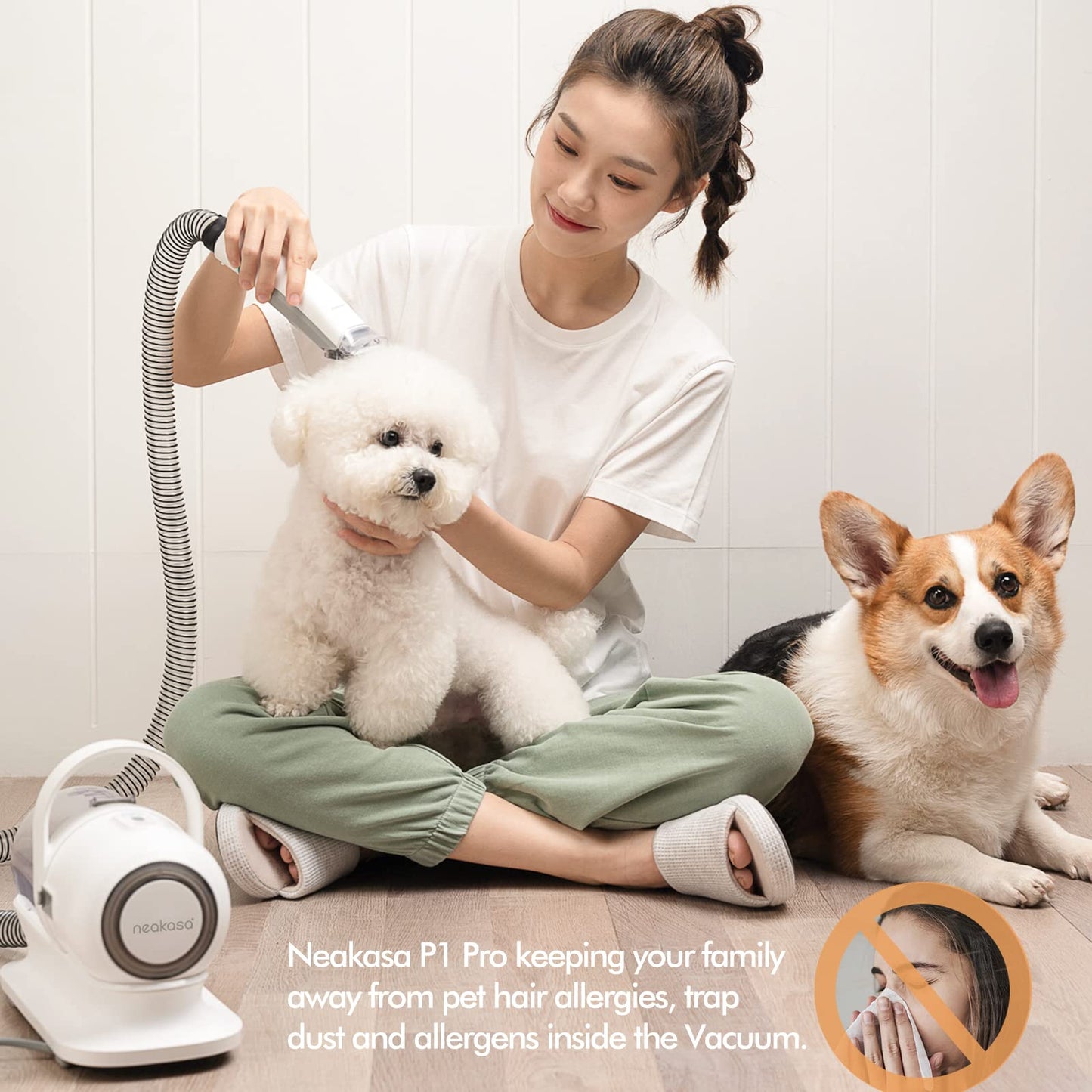 Neakasa P1 Pro Pet Grooming Kit with Sponge Filter, Clipper Blade and HEPA Replacement Kit