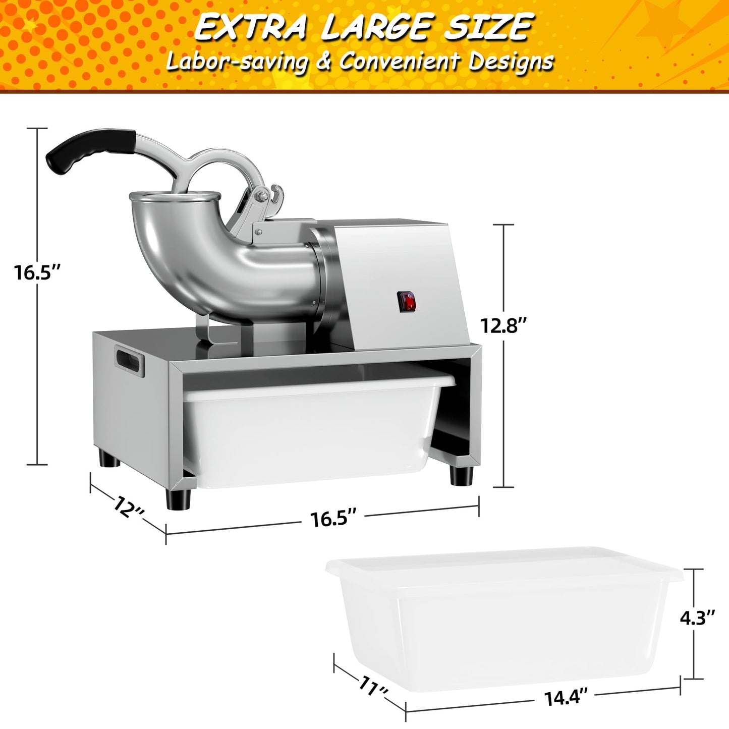 VNN Commercial Shaved Ice Machine - Electric Snow Cone Machine, Suitable for Party Activities, Family Gatherings, Events