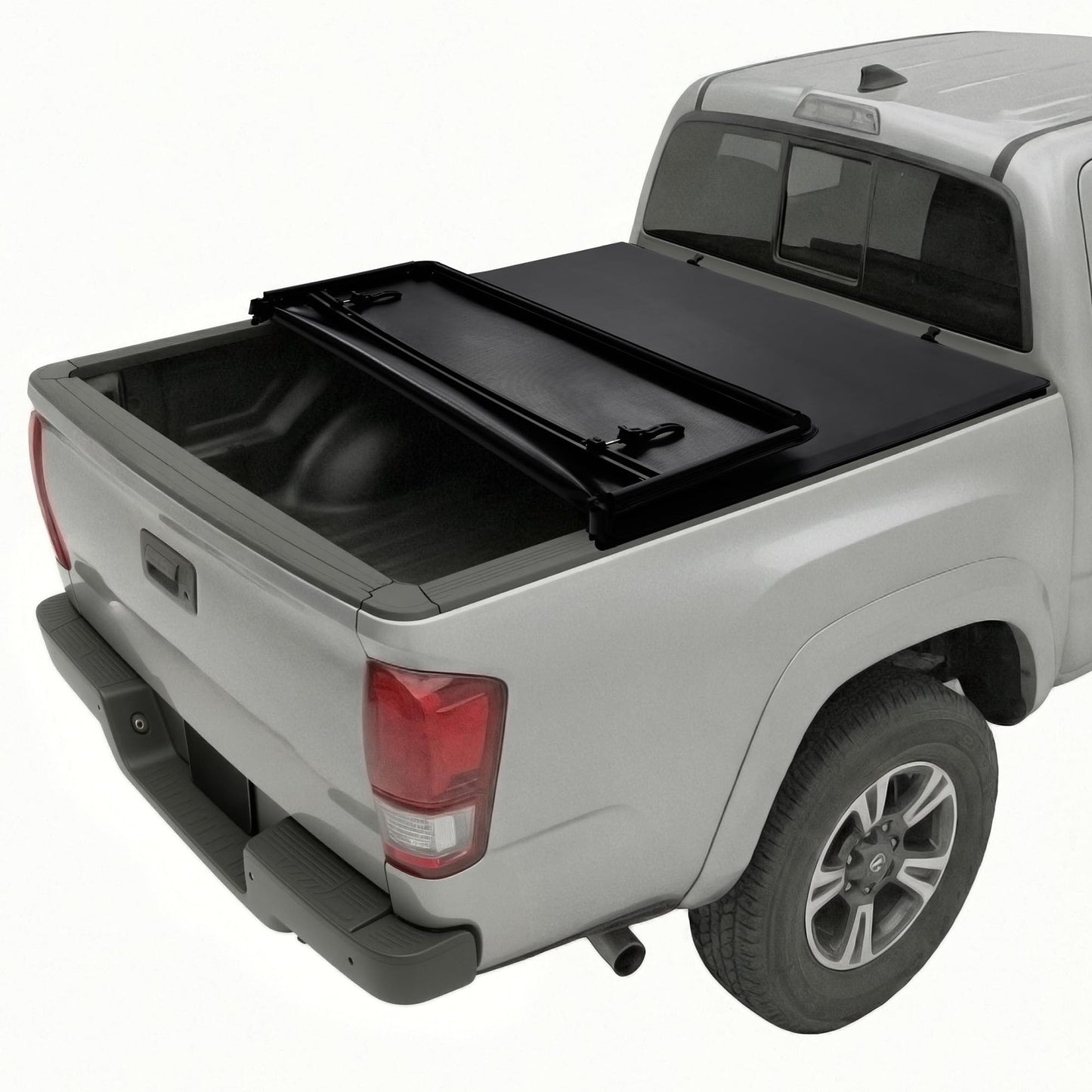 Albott 5 FT Soft Tri-fold Truck Bed Tonneau Cover for 2016-2026 Toyota Tacoma Bed Cover for Trucks (Only Fits Models with Factory Deck Rail System)