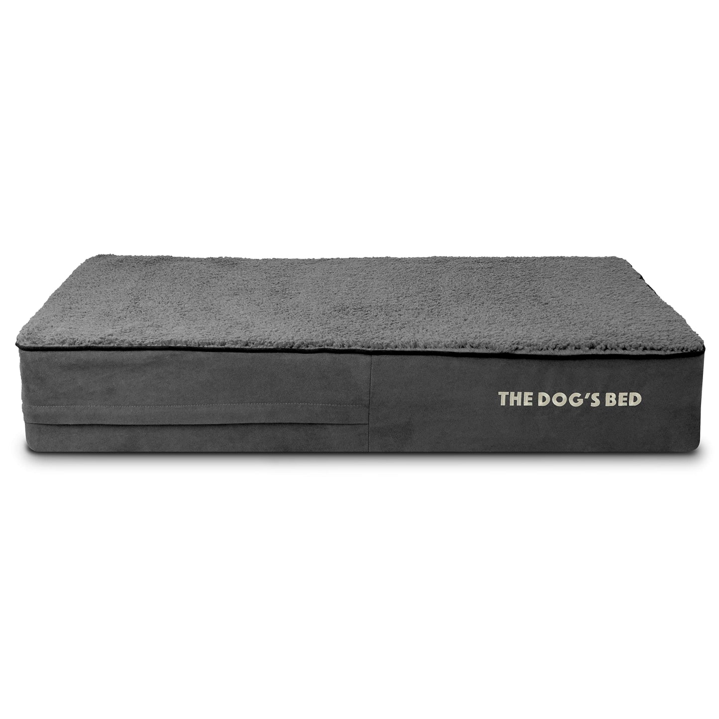 The Dog’s Bed Orthopedic Memory Foam Dog Bed Mattress, Plush Fabric, Grey Plush, Large, 6-Inch