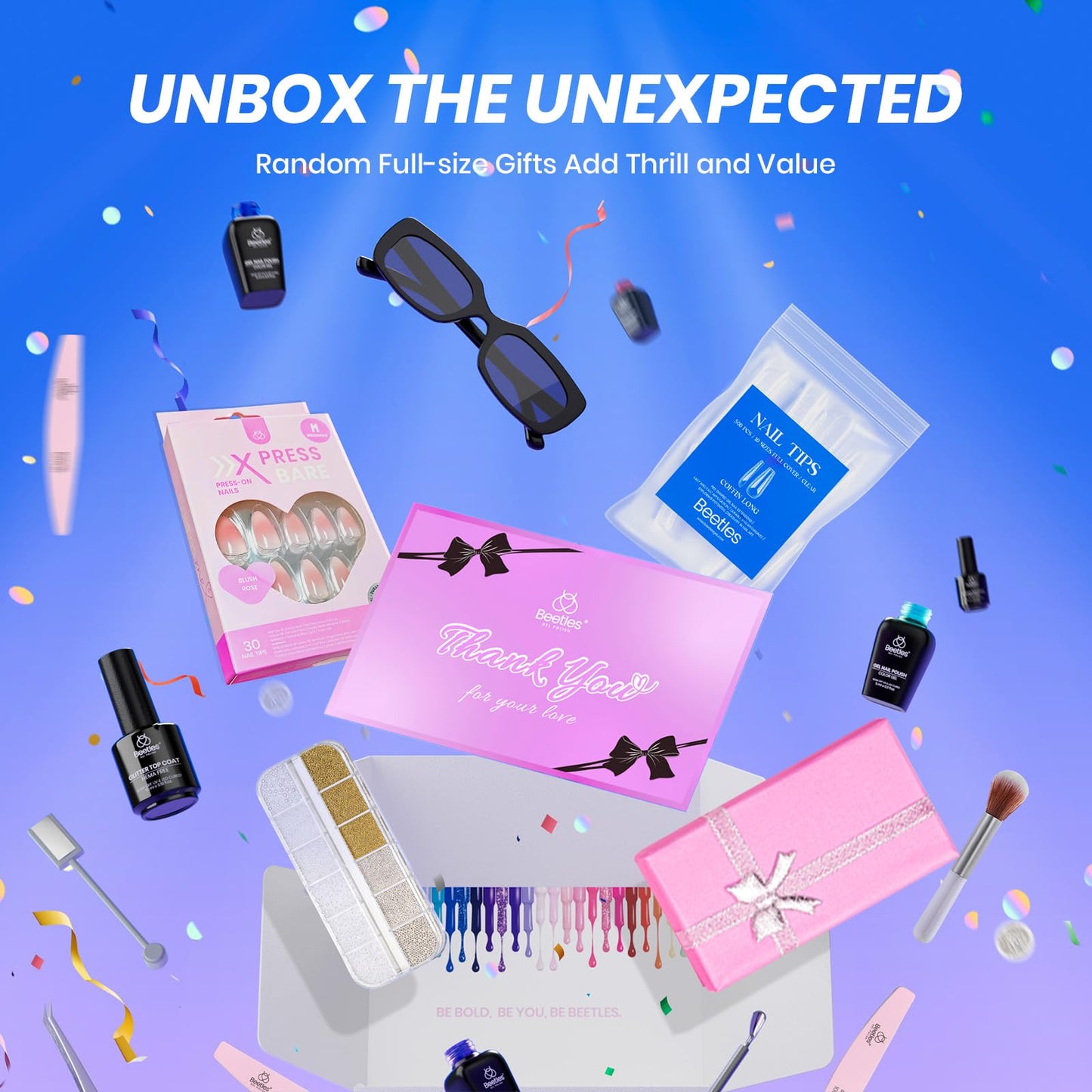 Beetles Jelly Gel Nail Polish Set - Christmas Gift Box Nude Sands Collection 75 PCS Jelly Nail Polish Kit Nude Pink Milky White Glitter Silver Cat Eye Base Glossy Matte Top Coat Winter Gift for Women