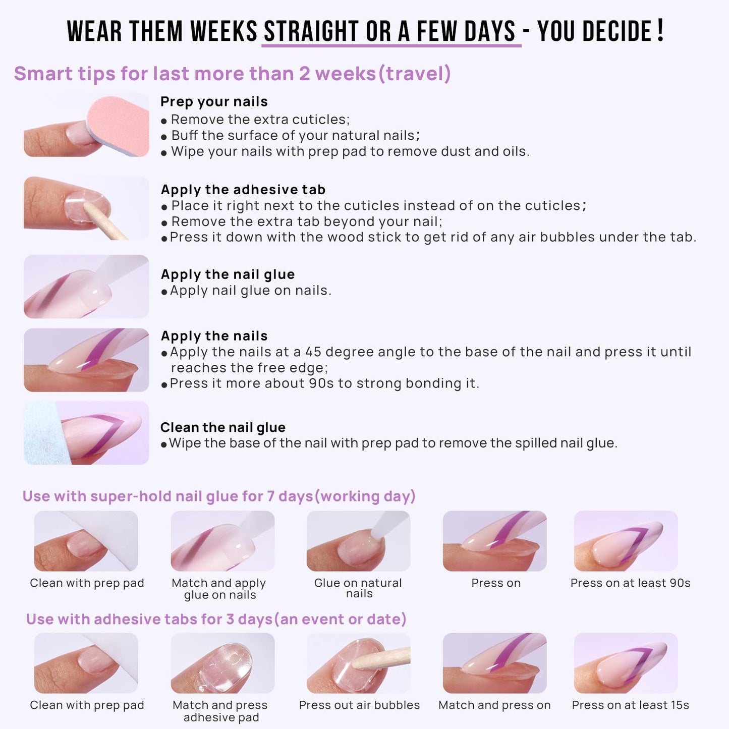 BTArtbox Press on Nails Short Square - Dark Red Nails with Glossy French Tips in a Matte Finish, Soft Gel Fake Nails Glue On Nails in 16 Sizes for Christmas, Classic & Cozy Cocoa