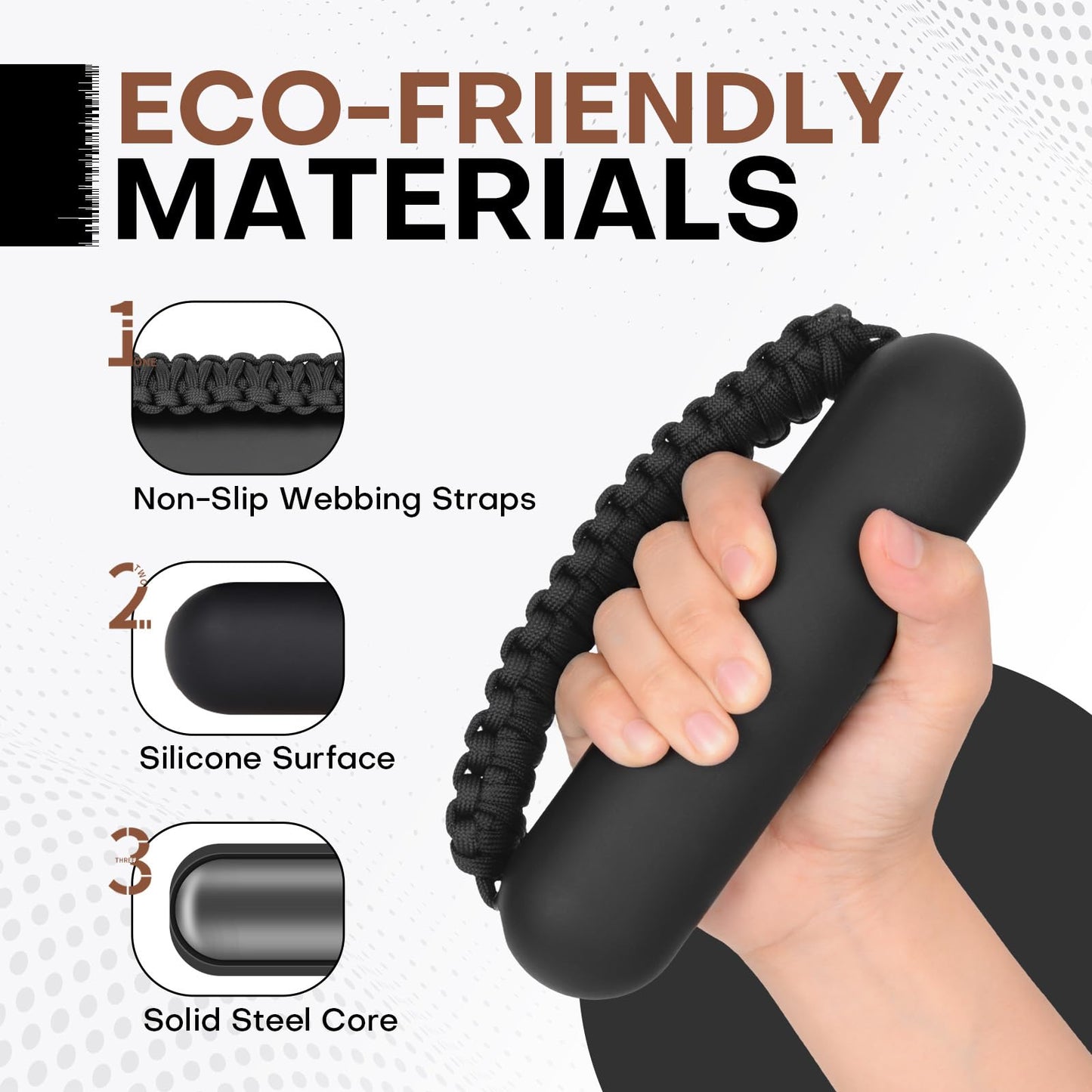Hikeen Hand Weights Set for Women Men, Soft Dumbbells of 2 (3lb Each), Walking Weight with Hand Strap for Aerobics, Jogging, Running(Black,6lb sets)