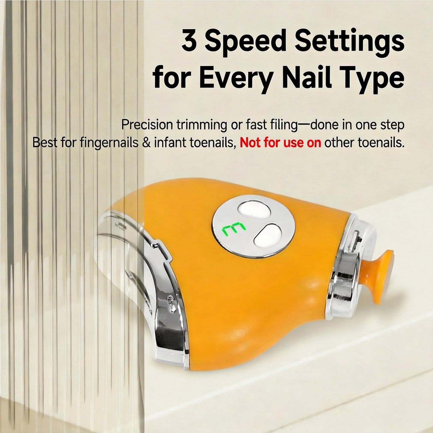 Electric Nail Clippers & Polisher - Safe Automatic 2-in-1 Fingernail Trimmer & File with LED Light, 3 Speeds, USB Rechargeable, Built-in Nail-Chip Storage for Kids & Seniors & Nail Art, White