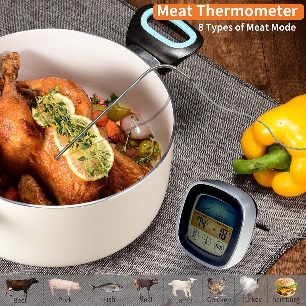 MVUYO Digital Kitchen Thermometer Meat Barbecue Food Temperature Measurement Tool