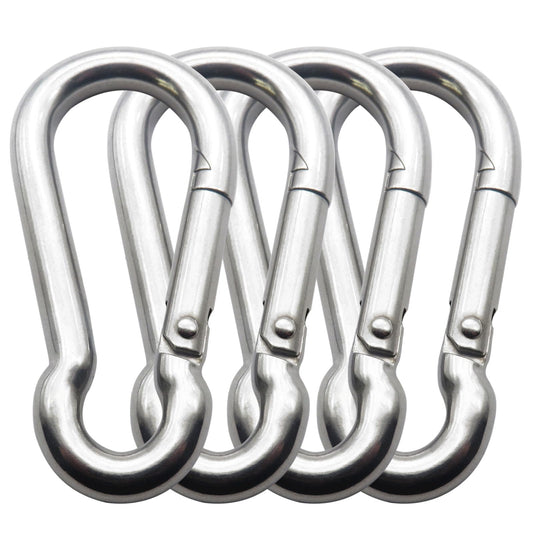 3 Inch 4 Pack Spring Snap Hook-M8x80mm, Cable Machine Accessories for Home Gym Pulldown Attachment, Exercise Machine, Heavy Duty Steel Clip for Outdoor Fitness