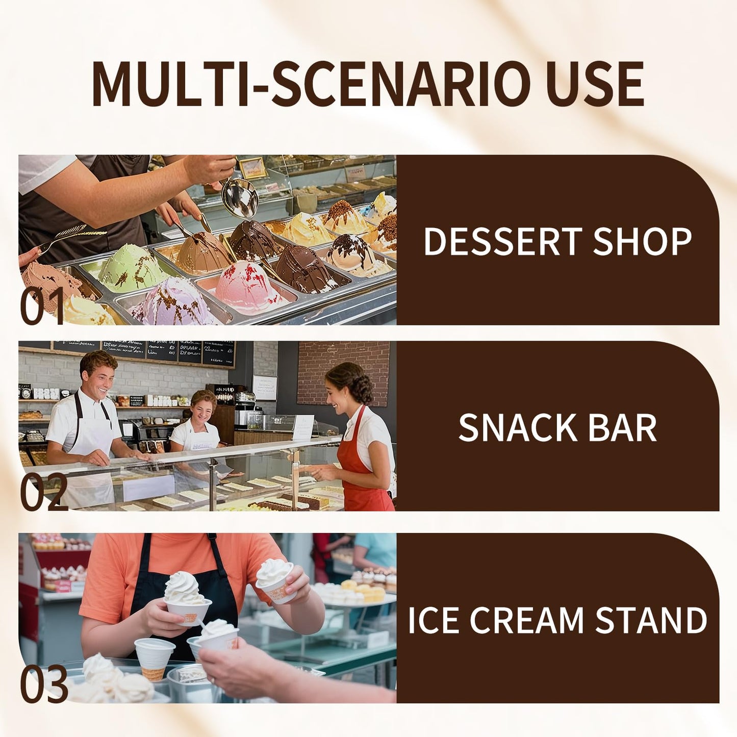FSKEKU Commercial Ice Cream Maker: Countertop Hard Serve Ice Cream Machines for Home - 1400W 4.2~5.3GPH with 1.14Gal Capacity Single-flavor Ice Cream for Snack Bar Restaurant Dessert Shop Supermaket