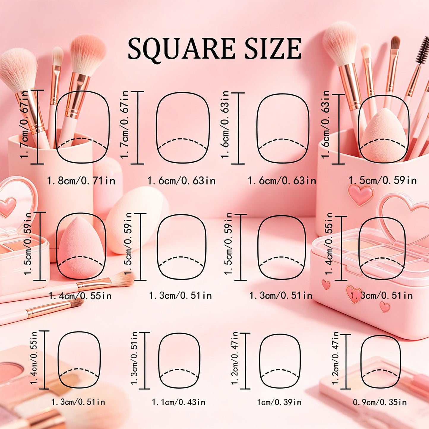 Flower Press on Nails with Summer Design Short Square False Nails Glossy Hot Pink Fake Nail Floral Full Cover Stick on Nail for Women Daily Party Wear Green Leaf Glue on Artificial Fingernails
