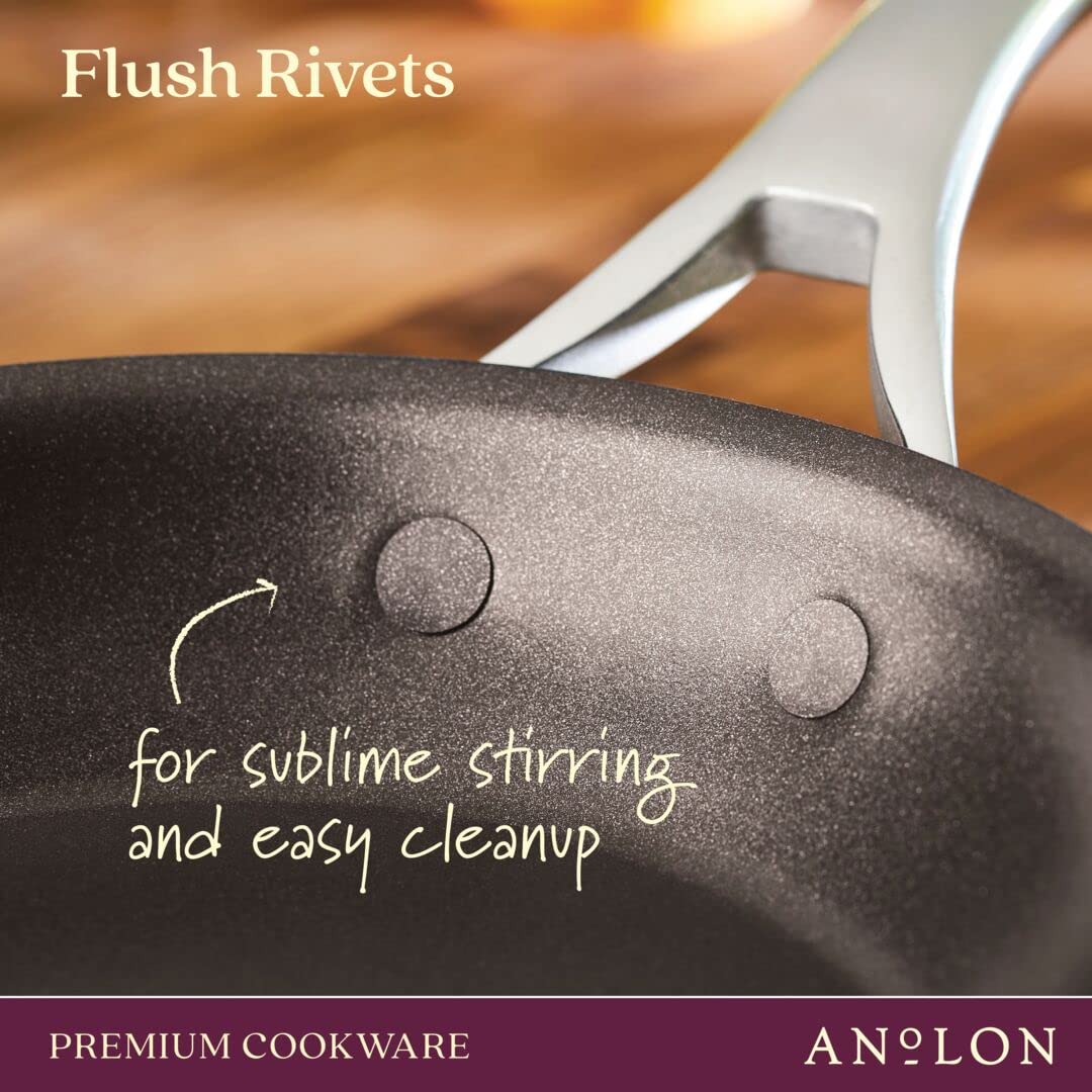 Anolon 83852 Nouvelle Copper Hard Anodized Nonstick Cookware Set / Pots and Pans Set - 11 Piece, Brown
