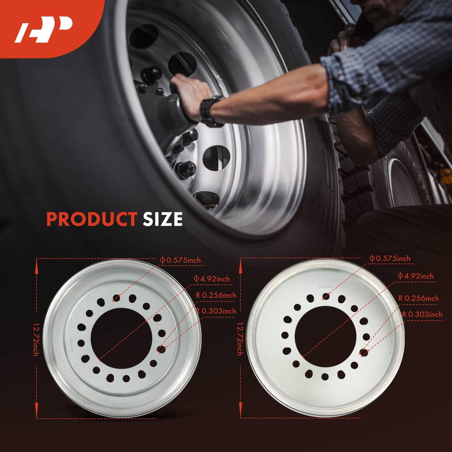 A-Premium 4Pcs Auto Wheel Balancer Compatible with Light Duty Trucks/Bus/Motorhome/Trailers/RVs Have 323 mm Wheel