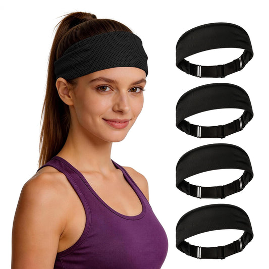 CSITE Cooling Headbands for Women&Men - Adjustable Non-Slip Sweatbands, Instant Cooling Moisture Wicking Sports Headbands for Running Yoga Fitness Gym