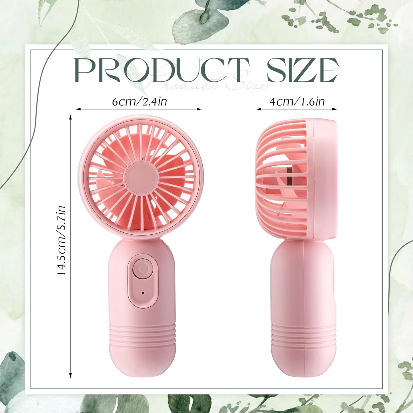 Retisee 50 Pack Wedding Portable Mini Handheld Battery Powered Fans Gift for Guests Thank You USB Small Personal Fan with 3 Speeds for Summer Bridal Shower Party Favor(Leaf,Pink)