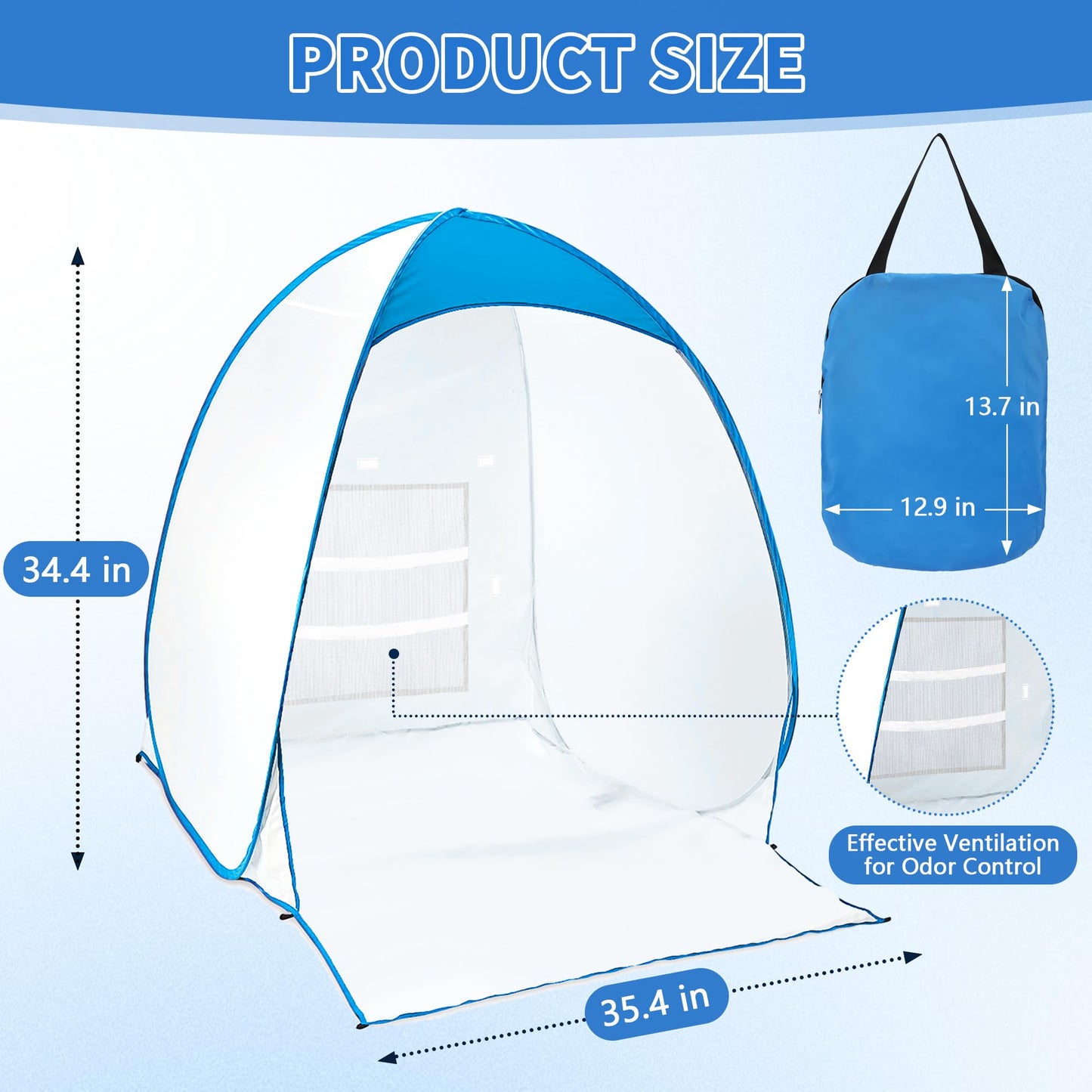 Bofoho Paint Spray Booth Tent - Portable and Foldable Spray Paint Booth Tool with Vents, Tool for Small DIY Painting, Pop-up, Windproof, Easy-to-Clean Paint Station (Blue)