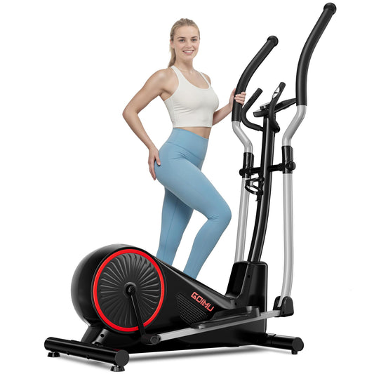 GOIMU Elliptical Machine, Elliptical Exercise Machine for Home with Hyper-Quiet Magnetic Driving System, Elliptical Trainer with 15.5IN Stride, 350LBS Loading Capacity