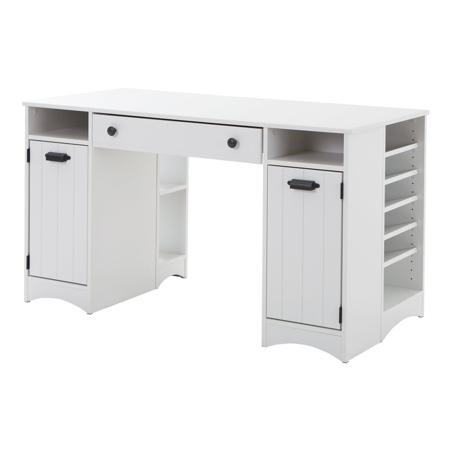 South Shore Artwork Craft Table with Storage Pure White, Coastal