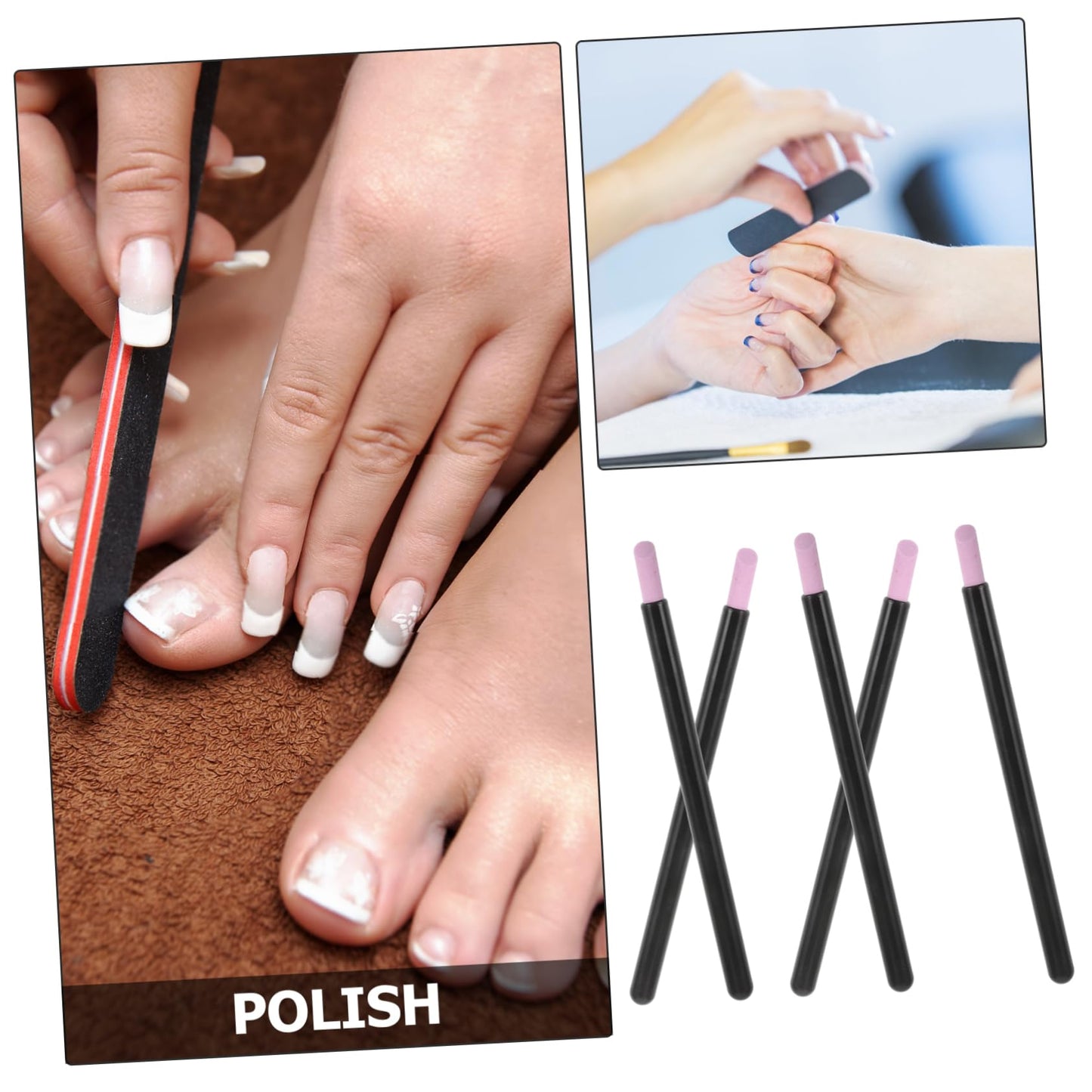 FOMIYES Nail Art Polishing Pen Set 5pcs Nail Corrector Pens Dead Skin Remover for Manicure