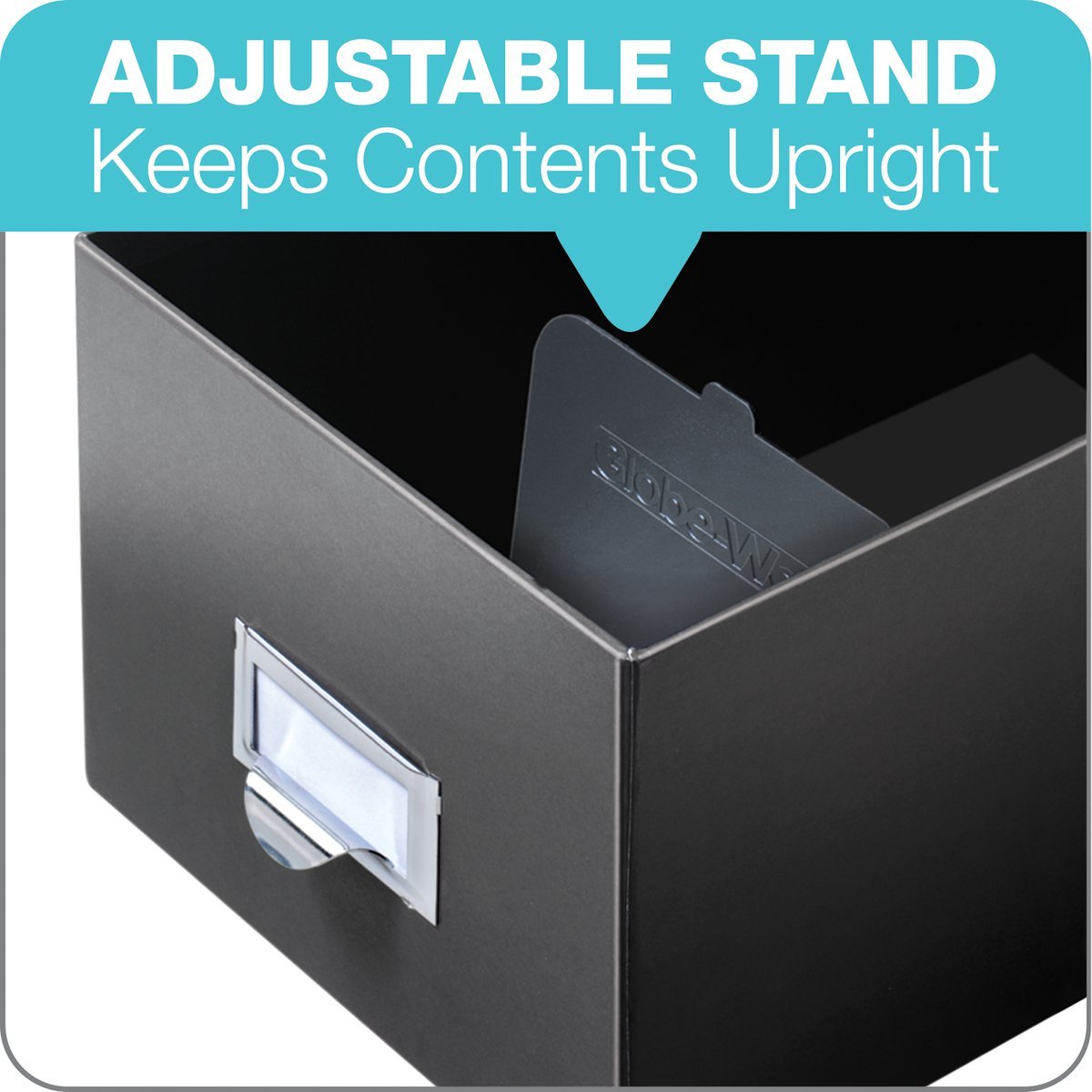 Globe-Weis/Pendaflex Fiberboard Index Card Storage Box, 3 x 5 Inches, Solid Black (3X5BLA)