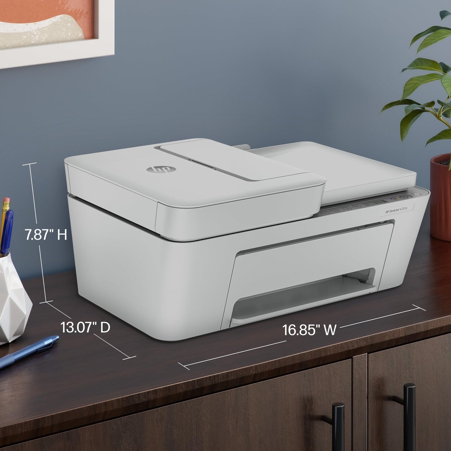 HP DeskJet 4255e Wireless All-in-One Color Inkjet Printer, Scanner, Copier, Best-for-home, 3 month Instant Ink trial included. This printer is only 2.4 ghz capable. AI-enabled (588S6A)