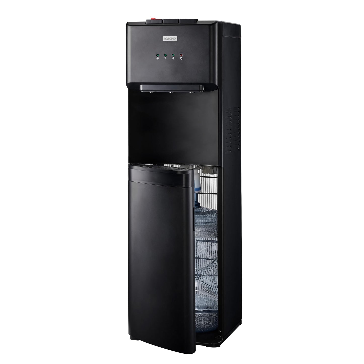 Igloo Bottom-Loading Water Dispenser – Water Cooler Dispenser with Hot & Cold Temperature Settings- Electric Water Dispenser Fits 3- & 5-Gallon Jugs with Child Safety Lock for Home & Office Use– Black