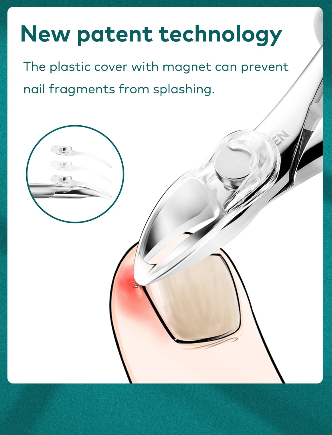 MR.GREEN Nail Clippers for Thick & Ingrown Toenails ,Heavy Duty Professional paronychia Tools with Ingrown Nail File,Stainless Steel Toe nail Clipper with Rubber Handle for Men, Women, Elderly